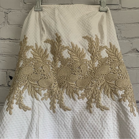 Lilly Pulitzer Kade Strapless White Gold Floral Dress Size 4 - Picture 6 of 11